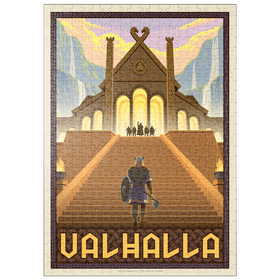Darstellung des Puzzle Motivs Valhalla Viking Hall – Epischer Aufstieg - Puzzleteile: 500
