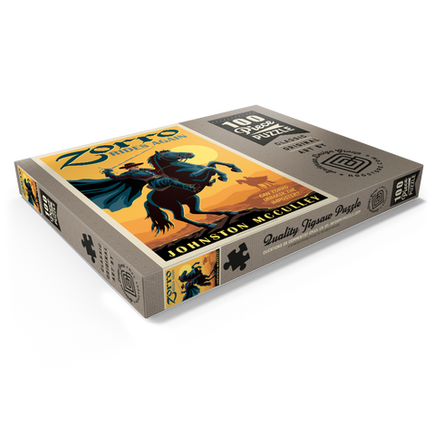 Darstellung des Puzzle Motivs Zorro kehrt zurück: Johston McCulley Zorro Rides Again: Johston McCulley 100 Puzzle Schachtel Ansicht1
