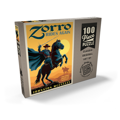 Darstellung des Puzzle Motivs Zorro kehrt zurück: Johston McCulley Zorro Rides Again: Johston McCulley 100 Puzzle Schachtel Ansicht2