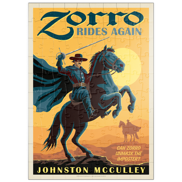 Darstellung des Puzzle Motivs puzzleplate Zorro Rides Again: Johston McCulley 100 Puzzle