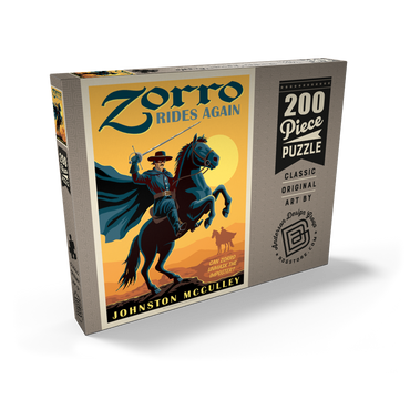 Darstellung des Puzzle Motivs Zorro Rides Again: Johston McCulley 200 Puzzle Schachtel Ansicht2