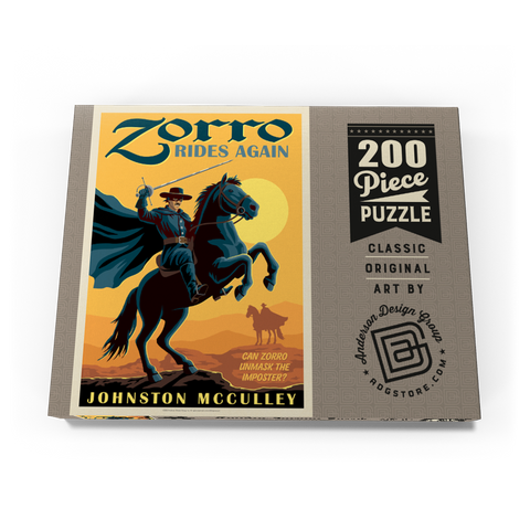 Darstellung des Puzzle Motivs Zorro kehrt zurück: Johston McCulley Zorro Rides Again: Johston McCulley 200 Puzzle Schachtel Ansicht3