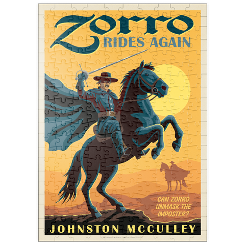 Darstellung des Puzzle Motivs Zorro kehrt zurück: Johston McCulley puzzleplate Zorro Rides Again: Johston McCulley 200 Puzzle