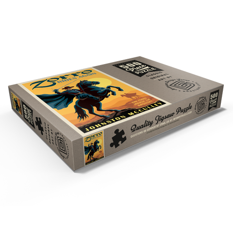 Darstellung des Puzzle Motivs Zorro kehrt zurück: Johston McCulley Zorro Rides Again: Johston McCulley 500 Puzzle Schachtel Ansicht1
