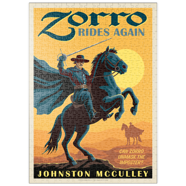 Darstellung des Puzzle Motivs puzzleplate Zorro Rides Again: Johston McCulley 500 Puzzle