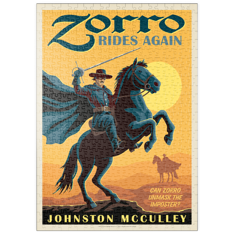 Darstellung des Puzzle Motivs Zorro kehrt zurück: Johston McCulley puzzleplate Zorro Rides Again: Johston McCulley 500 Puzzle