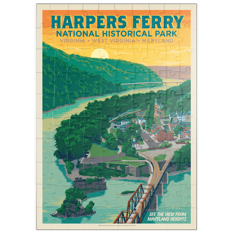 Darstellung des Puzzle Motivs Nationaler Geschichtspark Harpers Ferry: Maryland Heights puzzleplate Harpers Ferry National Historical Park: Maryland Heights 100 Puzzle