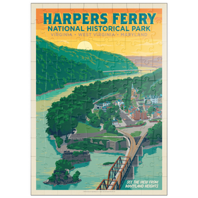 Darstellung des Puzzle Motivs Nationaler Geschichtspark Harpers Ferry: Maryland Heights - Puzzleteile: 100