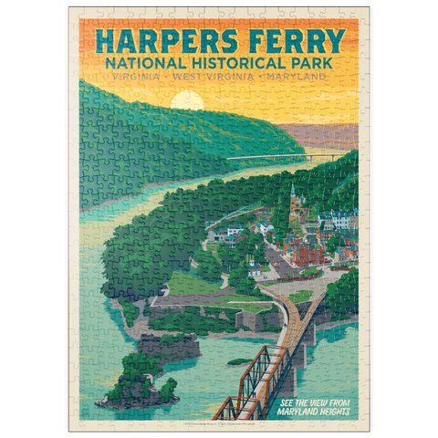 Darstellung des Puzzle Motivs Nationaler Geschichtspark Harpers Ferry: Maryland Heights puzzleplate Harpers Ferry National Historical Park: Maryland Heights 500 Puzzle