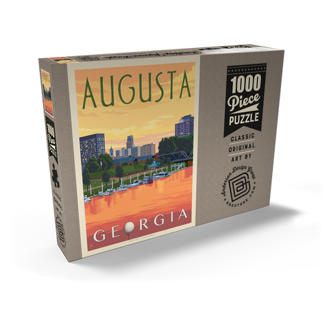 Darstellung des Puzzle Motivs Der Charme des Sonnenuntergangs am Flussufer von Augusta, Georgia Augusta Georgia Riverfront Sunset Charm 1000 Puzzle Schachtel Ansicht2