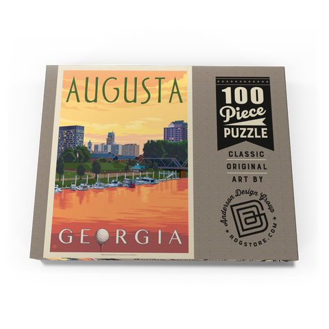 Darstellung des Puzzle Motivs Der Charme des Sonnenuntergangs am Flussufer von Augusta, Georgia Augusta Georgia Riverfront Sunset Charm 100 Puzzle Schachtel Ansicht3