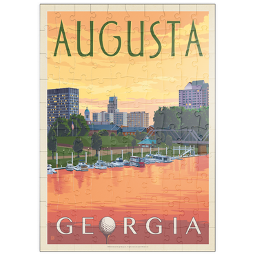 Darstellung des Puzzle Motivs puzzleplate Augusta Georgia Riverfront Sunset Charm 100 Puzzle