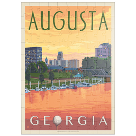 Darstellung des Puzzle Motivs Der Charme des Sonnenuntergangs am Flussufer von Augusta, Georgia - Puzzleteile: 100