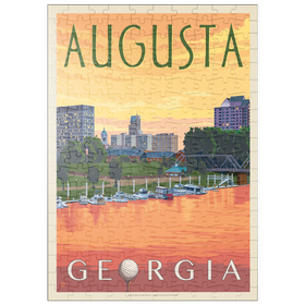 Darstellung des Puzzle Motivs Der Charme des Sonnenuntergangs am Flussufer von Augusta, Georgia - Puzzleteile: 200