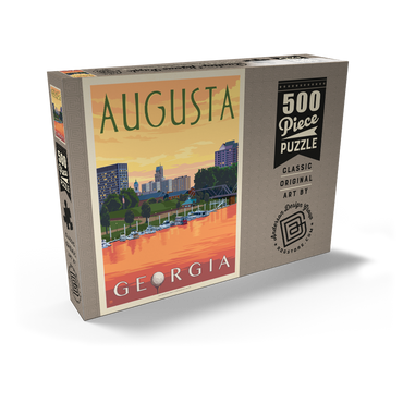 Darstellung des Puzzle Motivs Augusta Georgia Riverfront Sunset Charm 500 Puzzle Schachtel Ansicht2