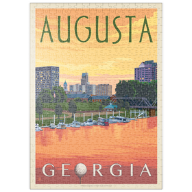 Darstellung des Puzzle Motivs Der Charme des Sonnenuntergangs am Flussufer von Augusta, Georgia - Puzzleteile: 500