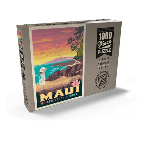 Darstellung des Puzzle Motivs Hawaii: Maui (Wailea Beach) Hawai'i: Maui (Wailea Beach) 1000 Puzzle Schachtel Ansicht2