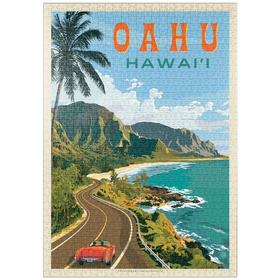 Darstellung des Puzzle Motivs Hawaii: Oahu (North Shore Drive) - Puzzleteile: 1000