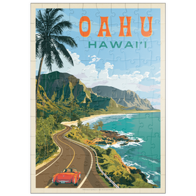 Darstellung des Puzzle Motivs Hawaii: Oahu (North Shore Drive) - Puzzleteile: 100