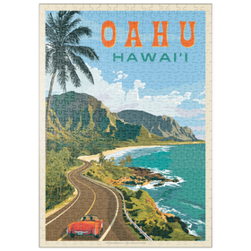 Darstellung des Puzzle Motivs Hawaii: Oahu (North Shore Drive) - Puzzleteile: 500