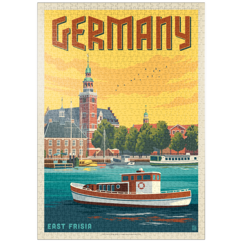 Darstellung des Puzzle Motivs Deutschland: Leer, Ostfriesland puzzleplate Germany: Leer, East Frisia 1000 Puzzle