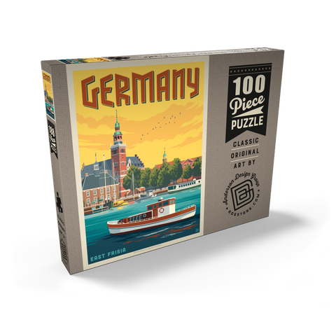 Darstellung des Puzzle Motivs Deutschland: Leer, Ostfriesland Germany: Leer, East Frisia 100 Puzzle Schachtel Ansicht2