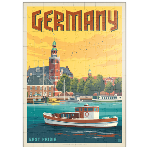 Darstellung des Puzzle Motivs Deutschland: Leer, Ostfriesland puzzleplate Germany: Leer, East Frisia 100 Puzzle