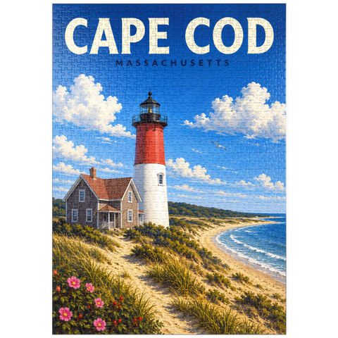 Darstellung des Puzzle Motivs Cape Cod – Nauset Light, Massachusetts puzzleplate Cape Cod – Nauset Light, Massachusetts 1000 Puzzle