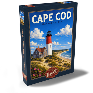Darstellung des Puzzle Motivs Cape Cod – Nauset Light, Massachusetts 500 Puzzle Schachtel Ansicht2