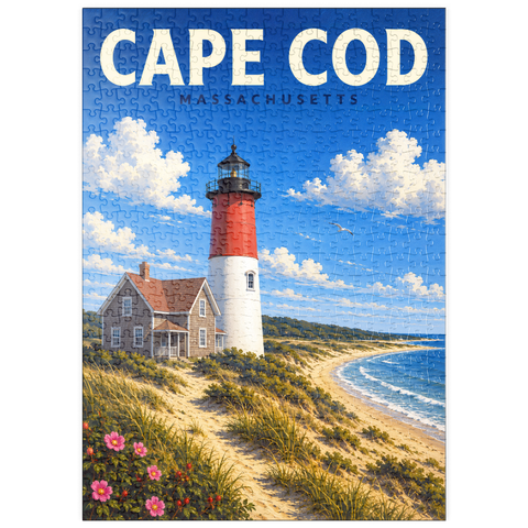 Darstellung des Puzzle Motivs Cape Cod – Nauset Light, Massachusetts puzzleplate Cape Cod – Nauset Light, Massachusetts 500 Puzzle