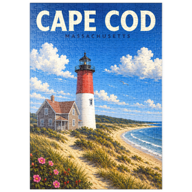 Darstellung des Puzzle Motivs Cape Cod – Nauset Light, Massachusetts - Puzzleteile: 500