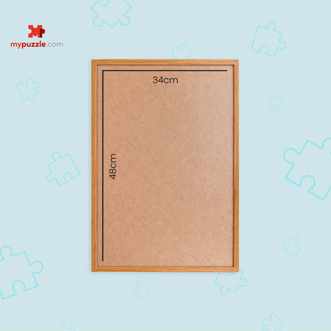 Darstellung des Puzzle Motivs Puzzle Bilderrahmen für 500, 200 oder 100 Teile puzzleplate holz-eiche 1000