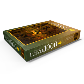 Darstellung des Puzzle Motivs Ruderboot im Abendlicht - Puzzleteile: 1000