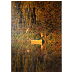Darstellung des Puzzle-Motivs Ruderboot im Abendlicht – Puzzleteile: 200