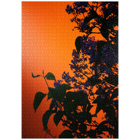 Darstellung des Puzzle Motivs Flieder Silhouette - Puzzleteile: 1000