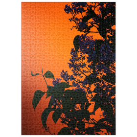 Darstellung des Puzzle-Motivs Flieder Silhouette – Puzzleteile: 500