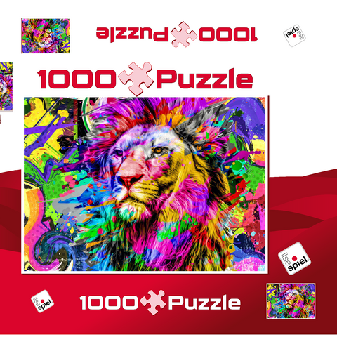 Fantastic lion 1000 Puzzle Schachtel 3D Modell