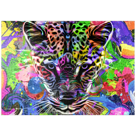 Darstellung des Puzzle-Motivs Fantastic leopard – Puzzleteile: 1000
