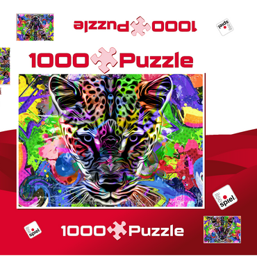 Fantastic leopard 1000 Puzzle Schachtel 3D Modell