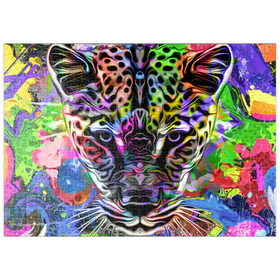 Darstellung des Puzzle-Motivs Fantastic leopard – Puzzleteile: 500
