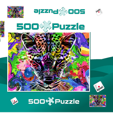 Fantastic leopard 500 Puzzle Schachtel 3D Modell