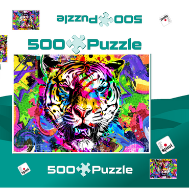 Fantastic tiger 500 Puzzle Schachtel 3D Modell