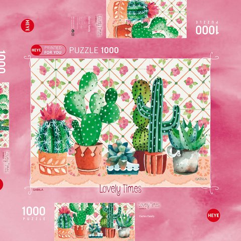 Cactus Family - Gabila - Lovely Times 1000 Puzzle Schachtel 3D Modell
