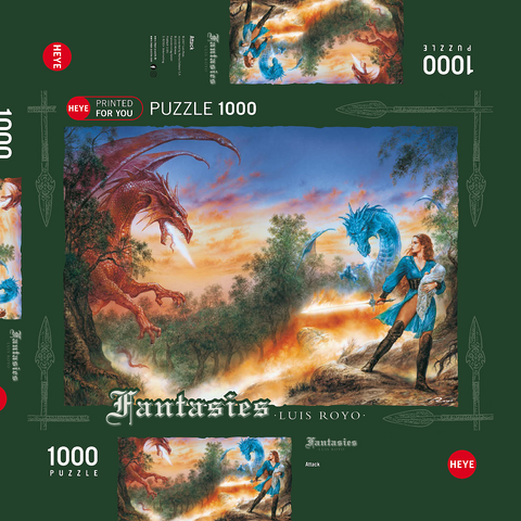 Attack - Luis Royo - Fantasies 1000 Puzzle Schachtel 3D Modell