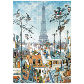 Darstellung des Puzzle Motivs Eiffel Tower - Jean-Jacques Loup - Cartoon Classics - Puzzleteile: 1000