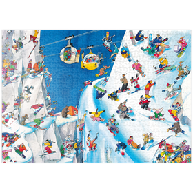 Darstellung des Puzzle-Motivs Snowboards - Blachon - Cartoon Classics – Puzzleteile: 1000