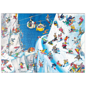 Darstellung des Puzzle Motivs Snowboards - Blachon - Cartoon Classics - Puzzleteile: 500
