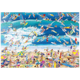 Darstellung des Puzzle-Motivs Surfing - Blachon - Cartoon Classics – Puzzleteile: 1000