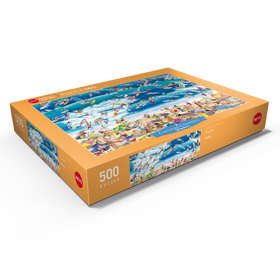 Darstellung des Puzzle Motivs Surfing - Blachon - Cartoon Classics - Puzzleteile: 500
