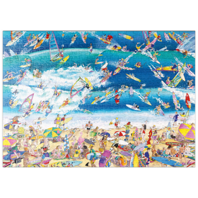 Darstellung des Puzzle Motivs Surfing - Blachon - Cartoon Classics - Puzzleteile: 500